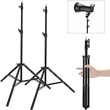 2 Pack adjustable 7ft Aluminum Photography Light Stand, Portable Light Tripod, for Lighting Stand Speedlight, Flash, Softbox,Strobe Light, Camera, Photographic Portrait