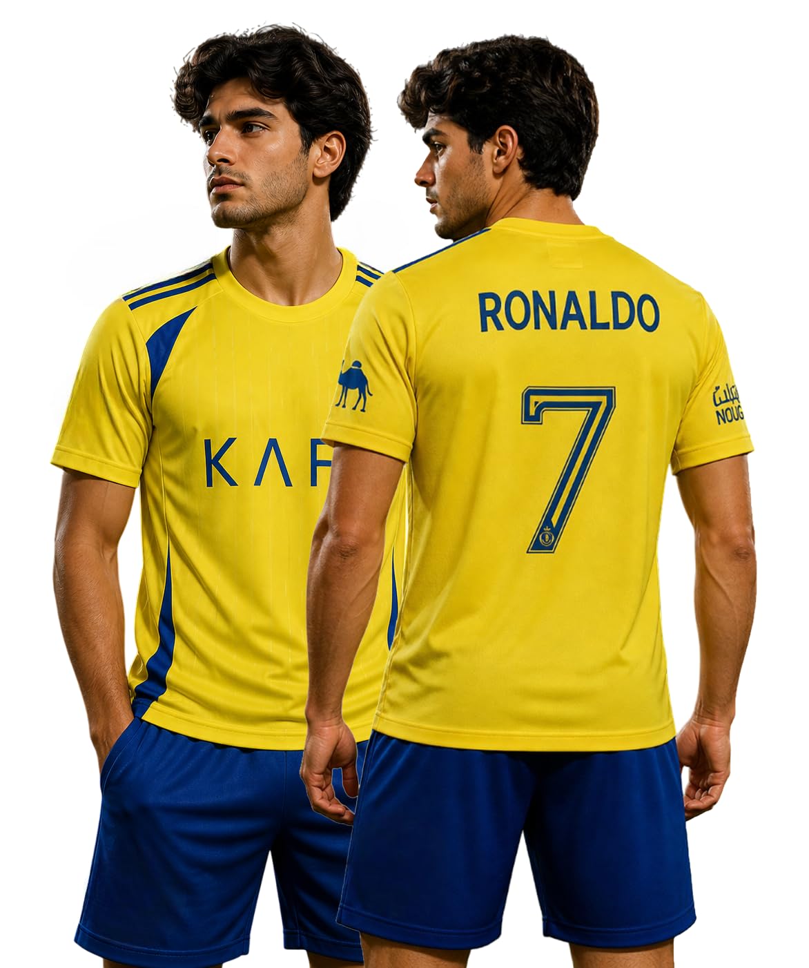 sportigo Football Jersey Set for Men (1 Jersey & 1 Shorts) - Yellow/Blue-picture-23