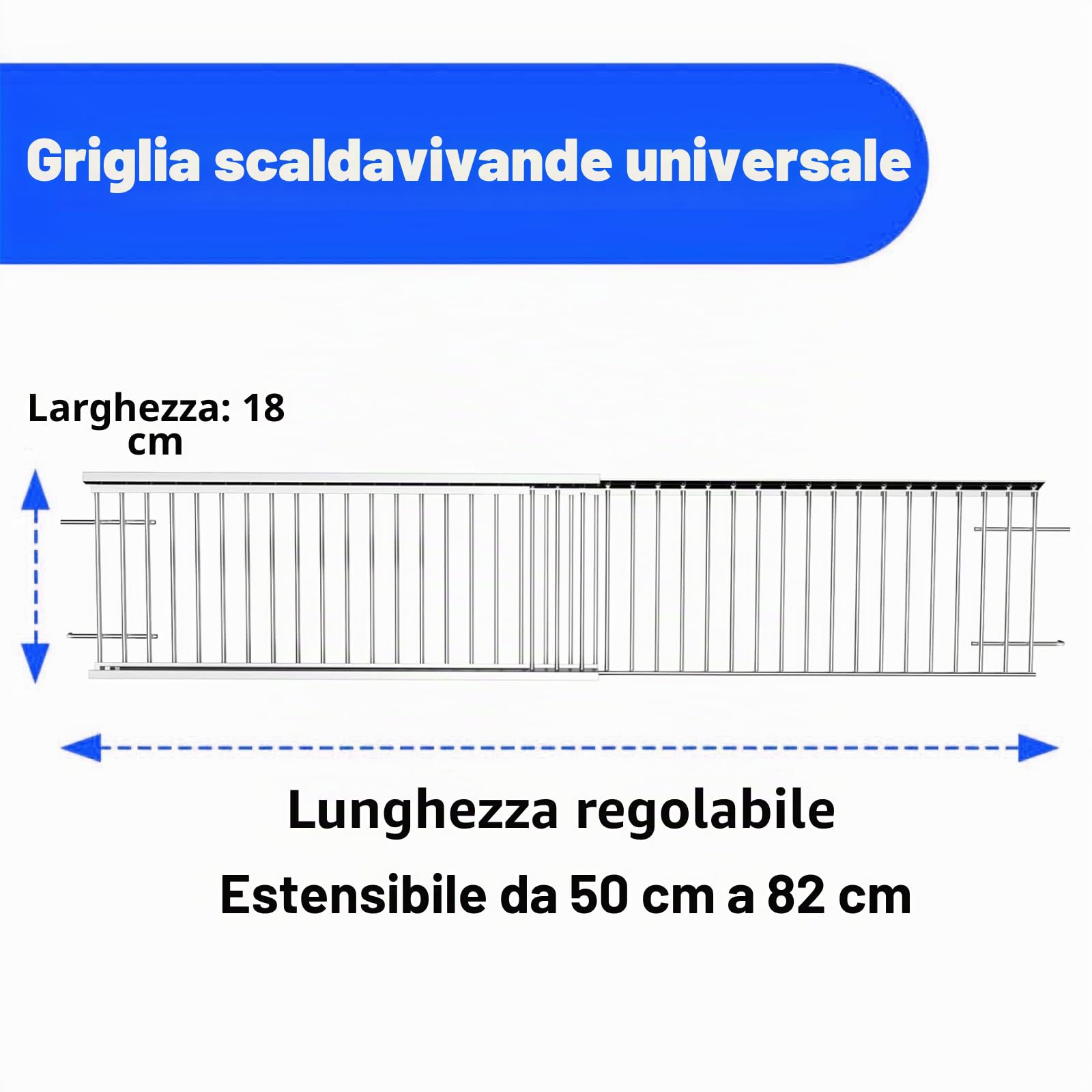 GFTIME Griglia scaldavivande universale, regolabile per Enders Kansas II Pro, Burnhard, RÖSLE VIDERO, Nexgrill, Dynaglo, Monument 4/5, ricambio in acciaio inox, griglia scaldabagno