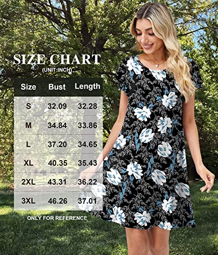 Askyes Summer Dress For Women 2023 Comfy Soft Stretchy Sundress Floral Lightweight Beach Casual Dress With Pockets,Lily,L #TOP5