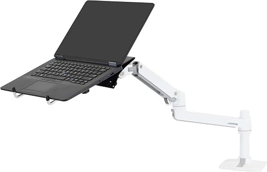 Ergotron LX Single Laptop Arm, VESA Notebook Tray Desk Mount for Laptops Up to 17.3 Inches, 2.5 to 12 lbs White