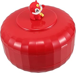 JUMPLAWN Plato de Frutos Secos Plato para Servir Dulces Plato de Bocadillo Bandeja de refrigerios Bandeja de Frutas secas para la Fiesta Bandeja de Almacenamiento de Frutas el plastico Rojo
