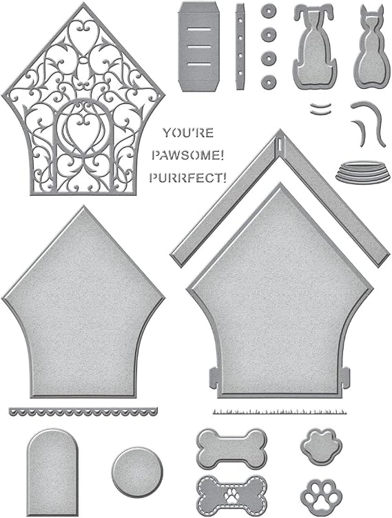 Spellbinders S6-199 3D Vignette Pet House Etched Dies from The 3D Vignette Collection by Becca Feeken