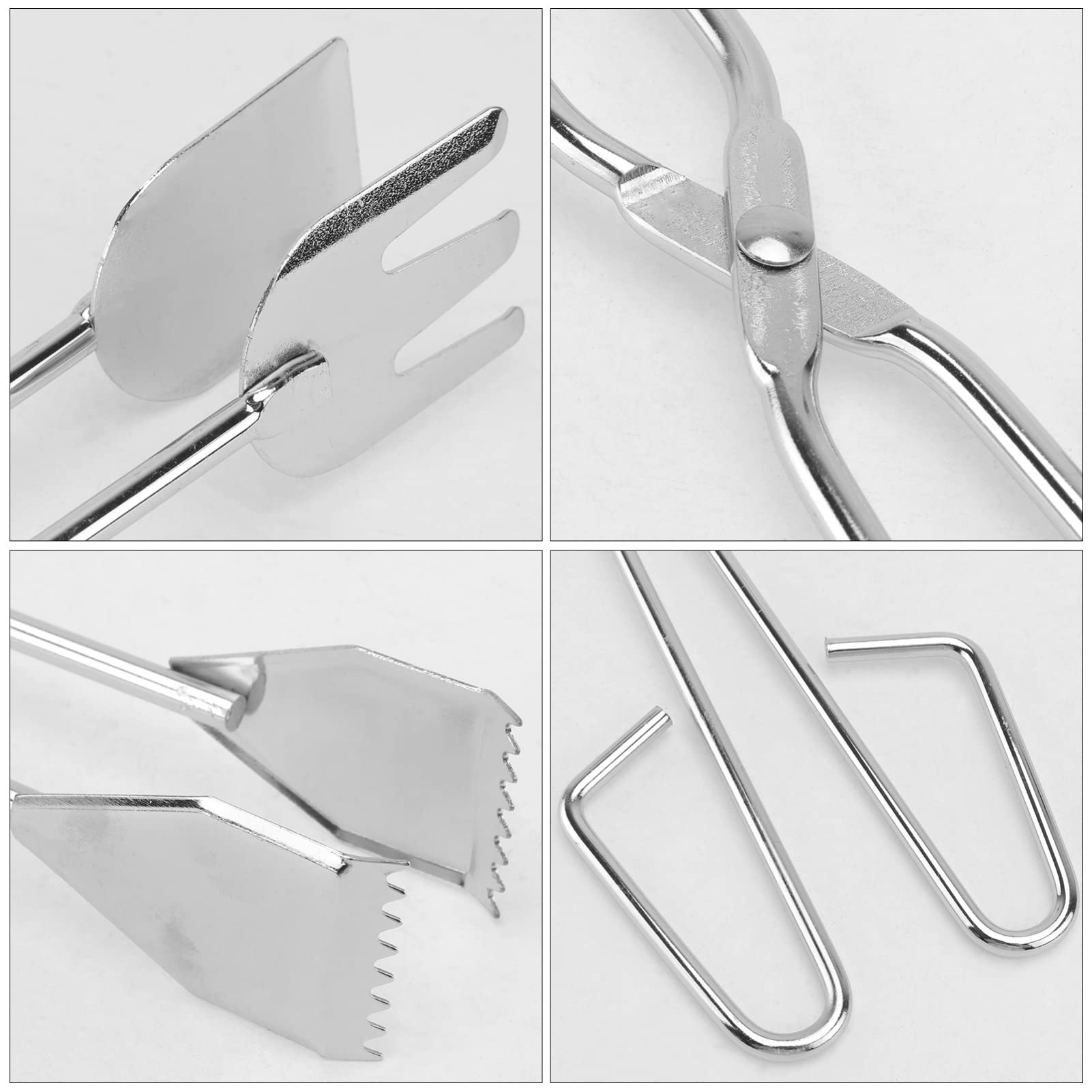 ibasenice 2Pcs Extended Charcoal Clamp Heavy Duty Tongs Sturdy Firewood Tong for Outdoor Grilling Long Handle Grill Accessory for Charcoal and Firewood