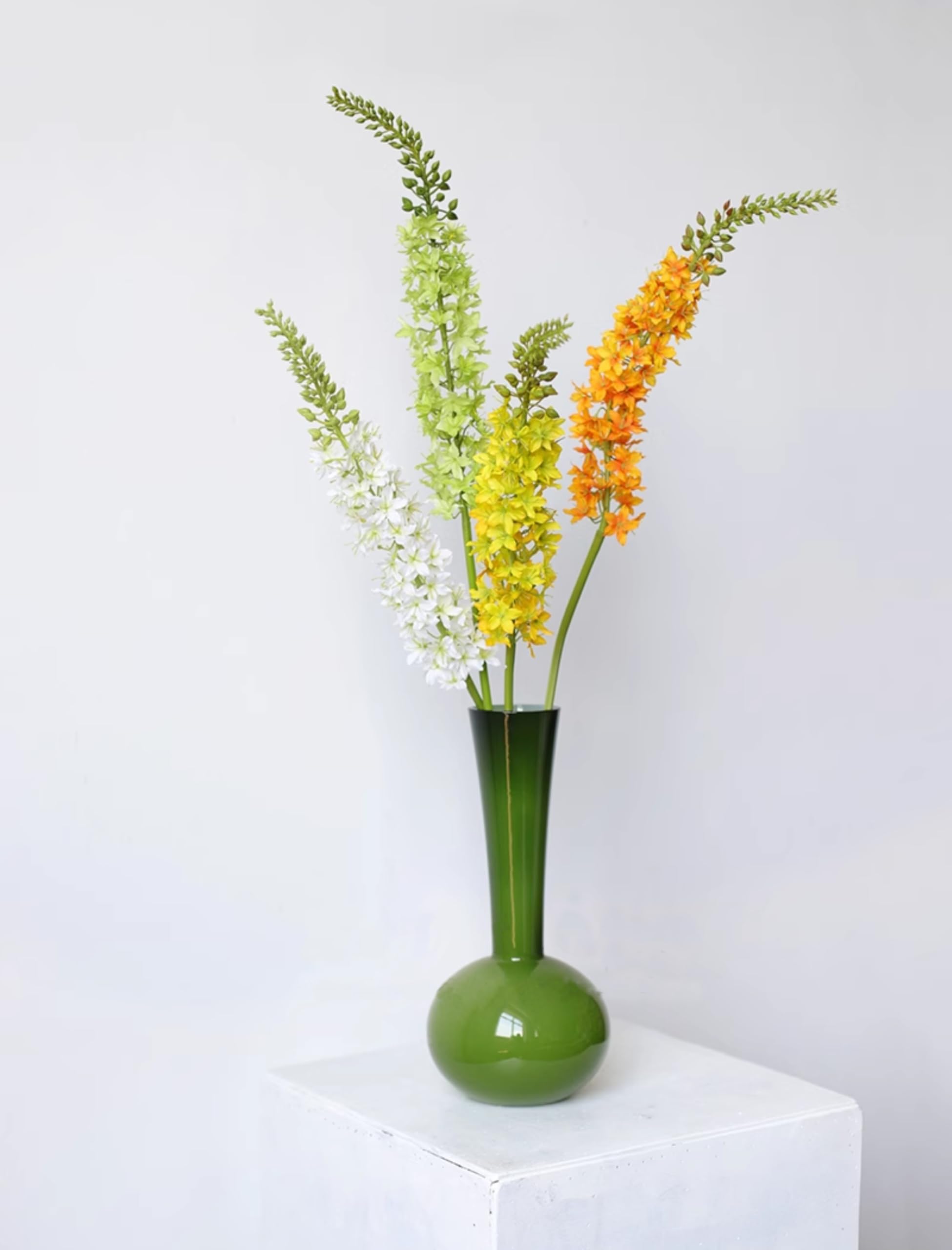 Sztuczne kwiaty Sztuczne kwiaty, 1 sztuka, 37,4"/95 cm długości całkowitej – sztuczna dekoracja kwiatowa do salonu, sypialni, jadalni, biura i na wesele(Green)