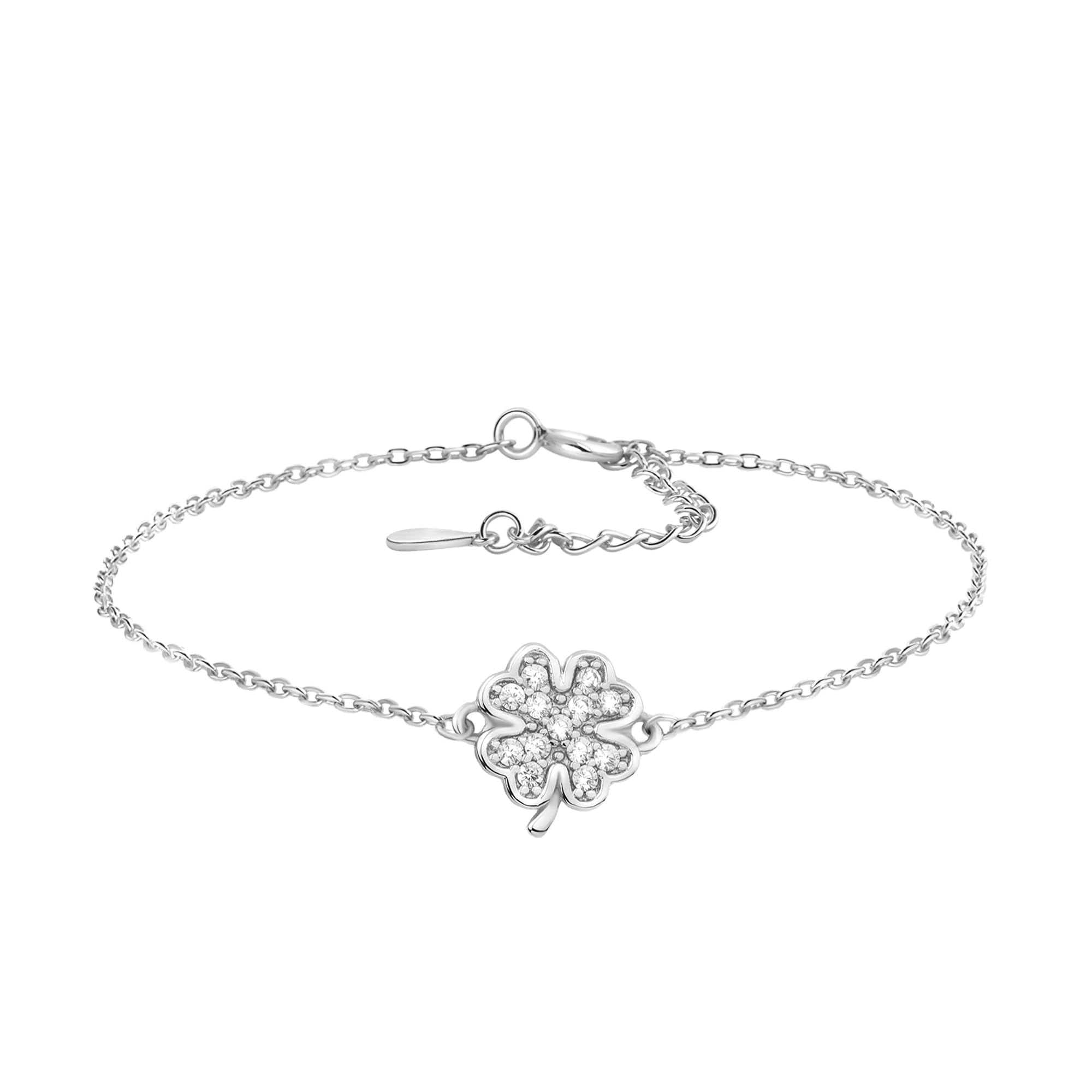 Sofia Milani - Bracciale da Donna in Argento 925 - con Pietra Zircone - Ciondolo a Quadrifoglio - 30065