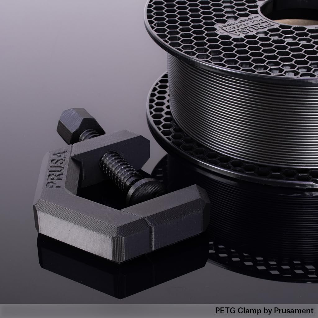 Prusament PETG - Filamento negro mate de 1,75 mm, bobina de 1 kg, tolerancia de diámetro +/- 0,02 mm
