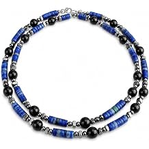 Lapis Lazuli, Oniks ve Hematit Do alta  Erkek Kolye