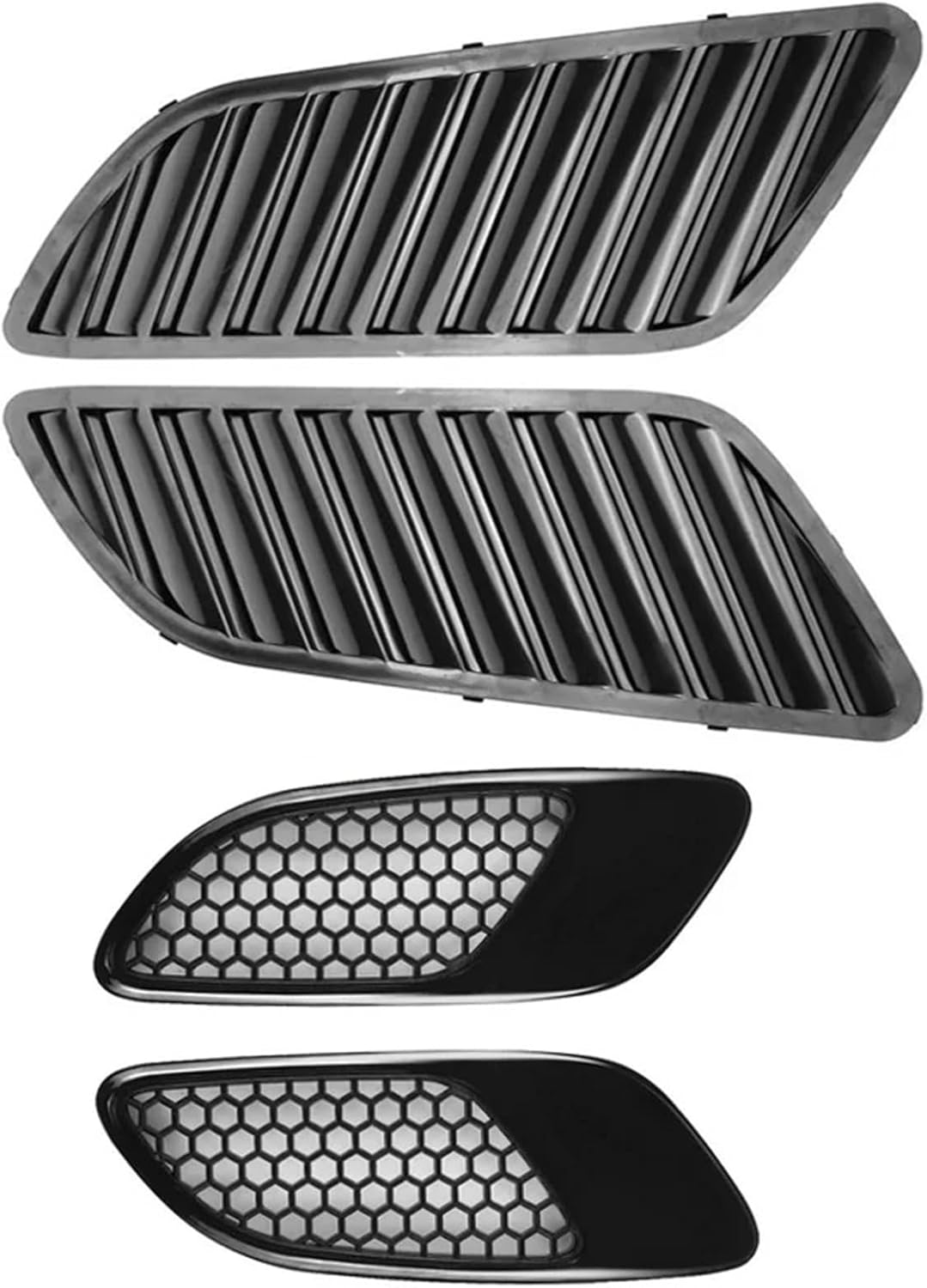 Engine Hood Vent Louvers Air Scoop Bonnet Vent Cover Compatible with BMW E90 E91 E92 E93 F30 F80 E46 M3 Air Intake Cover Glossy Black(Black-Set)