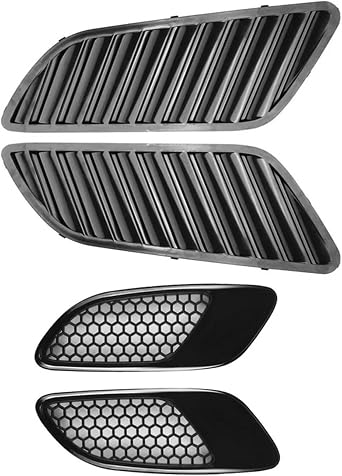 Engine Hood Vent Louvers Air Scoop Bonnet Vent Cover Compatible with BMW E90 E91 E92 E93 F30 F80 E46 M3 Air Intake Cover Glossy BlackBlack-Set
