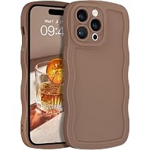YINLAI Designed for iPhone 14 Pro Case 6.1-Inch, Cute Curly Wave Frame Shape Slim Soft TPU Bumper Women Girls Men Shockproof Protective Phone Case Cover, Khaki/Brown