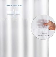 Vista 3 de ARICHOMY Juego de cortinas de ducha mejoradas 2023, juego de cortina de ducha de tela de punto gofre, forro extraíble sin ganchos, 250 GSM, lavable