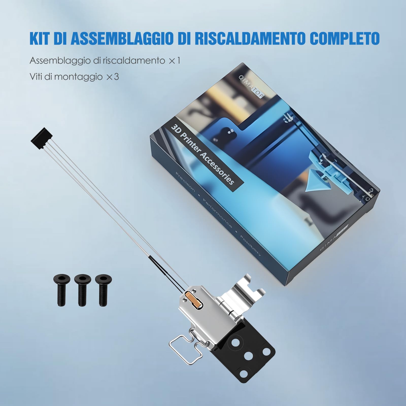 Kit di Assemblaggio Riscaldante per Bambu Lab A1 / A1 Mini – Elemento Riscaldante in Ceramica con Base Hotend Resistente al Calore, Ricambio con Riscaldamento Stabile – Accessori per Stampanti 3D
