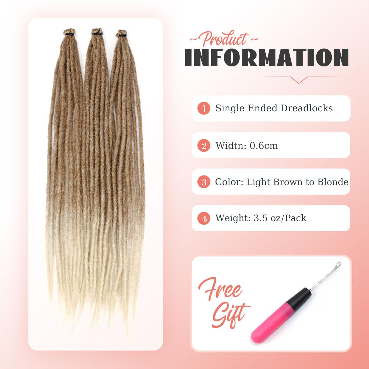 Amazon.com : Sangtok 24 inch 30 pcs Single Ended Dreadlock  display picture 3