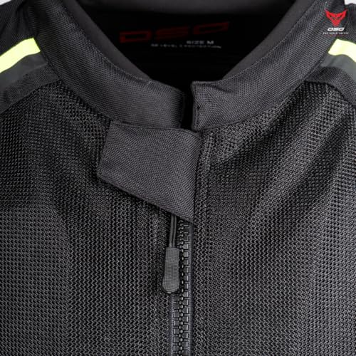 Image of DSG Aire Mesh 2 Riding Jacket- Black Yellow Fluo (Size-XL)