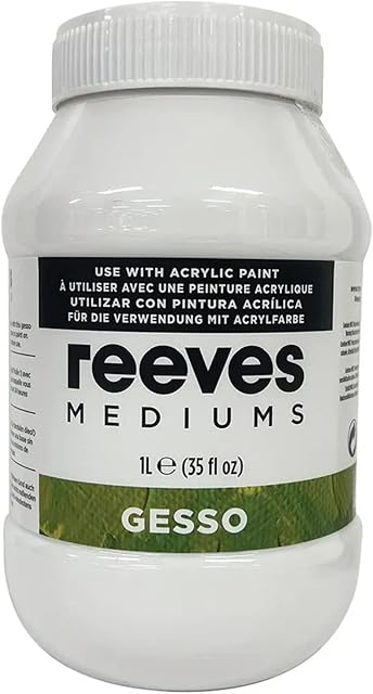 Reeves Acrylic Paint Additive - Acrylic Medium for Acrylic Paint - Gesso, 1L Pot