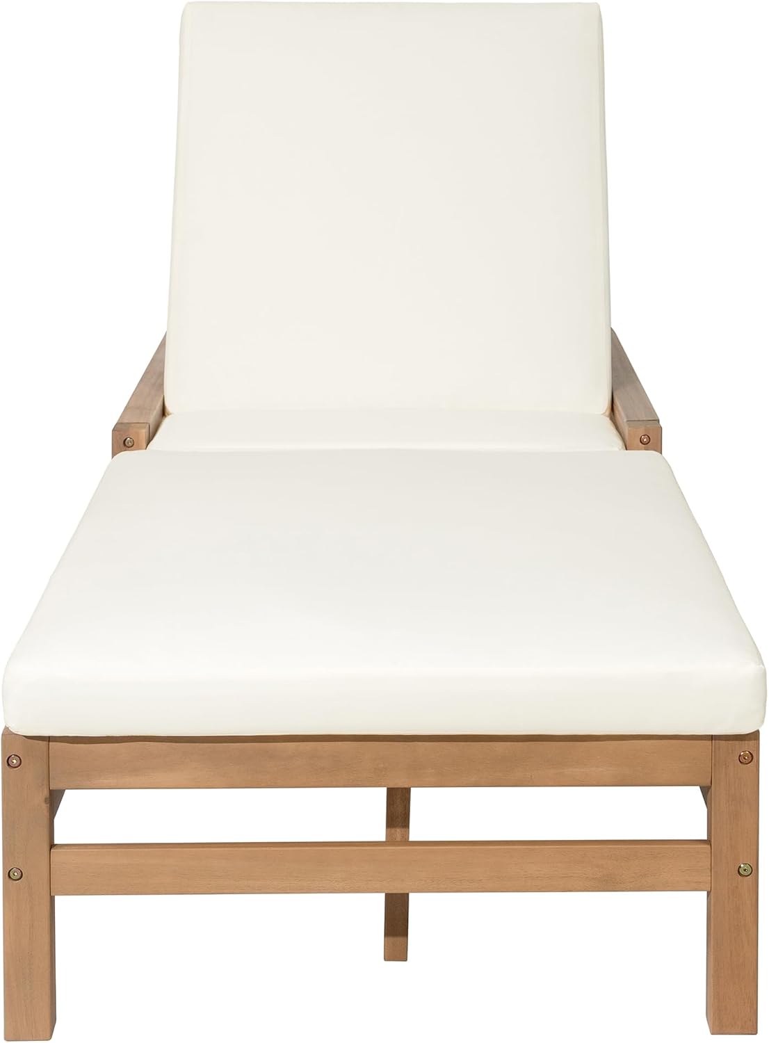 KLMM 5-Position Adjustable Outdoor Chaise Lounge Set of 2, Solid Wood Patio Recliner Chair with Thick Cushions,for Pool, Balcony & Garden (Light Teak/2)