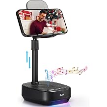 OLES Gifts for Men Women, Adjustable Cell Phone Stand with Wireless Bluetooth Speaker(7-11''Height), Unique Birthday Gift for Dad Mom Him, Phone Holder Led Color Light for iPhone/Android/Tablets