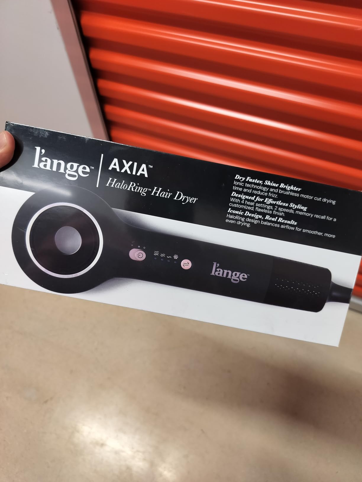 L'ANGE HAIR Axia HaloRing Ionic Hair Dryer | High Speed Professional Blow Dryer for Smooth, Frizz-Free Styles | Lightweight Brushless Motor with Concentrator & Wall Mount | 4 Heat Settings | Blush