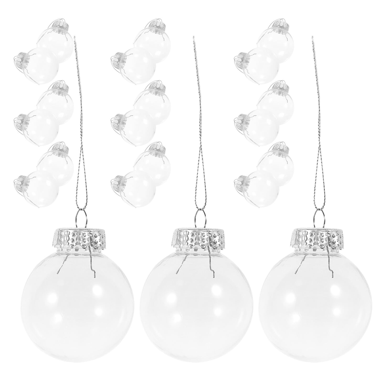 30 Piezas Unidades Bolas Transparentes Rellenable para Decoración de Fiestas y Bodas Adornos Plásticos Ligeros y Resistentes para Manualidades Navideñas y Decorativas Esferas