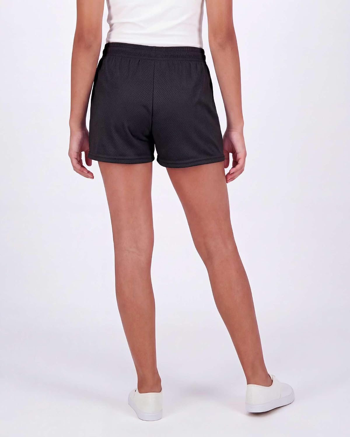 Real Essentials 4 Pack: Girl's Mesh Athletic Running Shorts with Pockets Teens Kids Youth Performance Gym Basketball