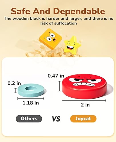 Miniatura 3 de JoyCat Montessori - Juguetes de clasificación de madera, para niños de 2, 3 y 4 años, clasificador de colores de formas, caja a juego de