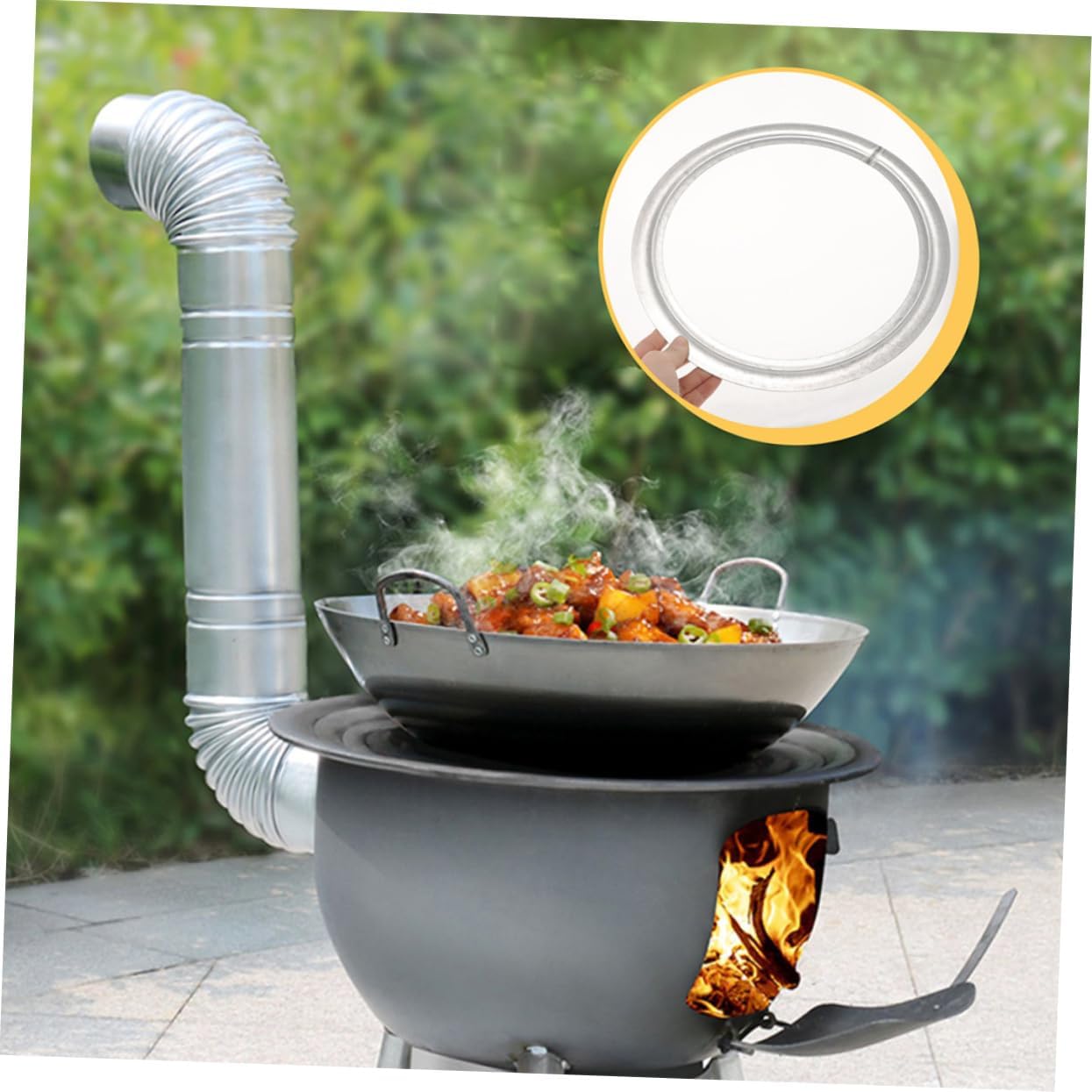 Furnace Cooking Wok Iron Stove Gasket for Gas Stoves Range Burners and Outdoor Cooking and Safe Kitchen Accessory