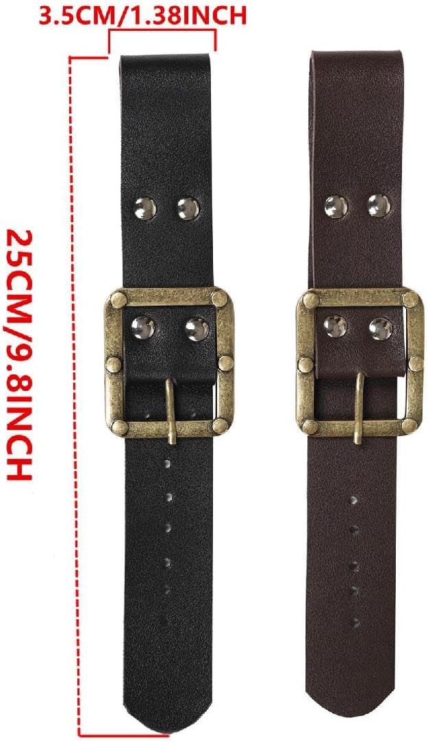 1PC Leather Tankard Holder Belt Strap with Metal Clip for Beer Stein Mug Costume Belt for Men Women (Brown)