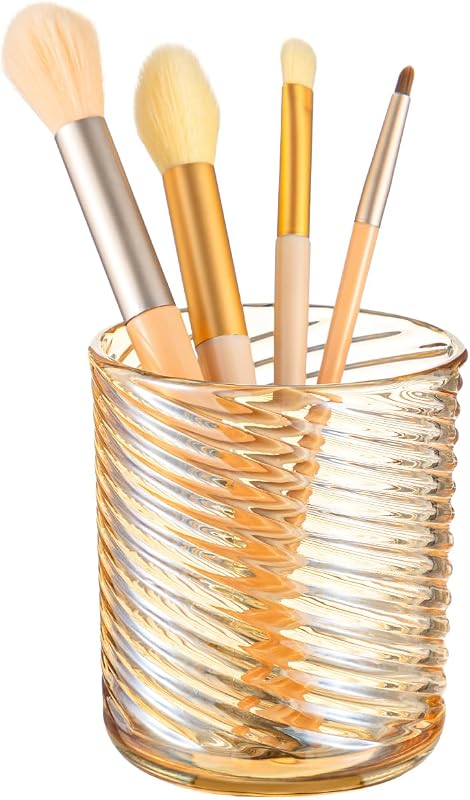 Porta-pincéis de maquiagem de vidro DASITON, modelo Amber S