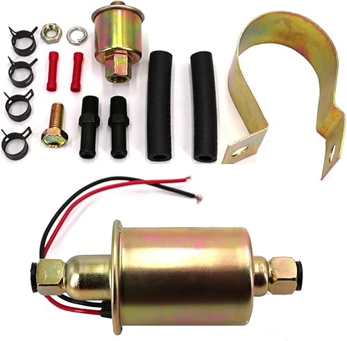 UTSAUTO E8012S - Bomba de combustible eléctrica de transferencia en línea de 12 V de baja presión de 5-9 PSI para motor de carburador E8012S FD0002