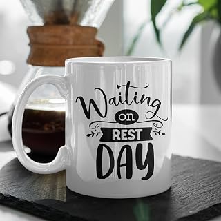 Waiting On Rest Day Mug Novelty Personalised Funny Gift Cup Birthday Woman Man Gym Fitness Workout Exercise
