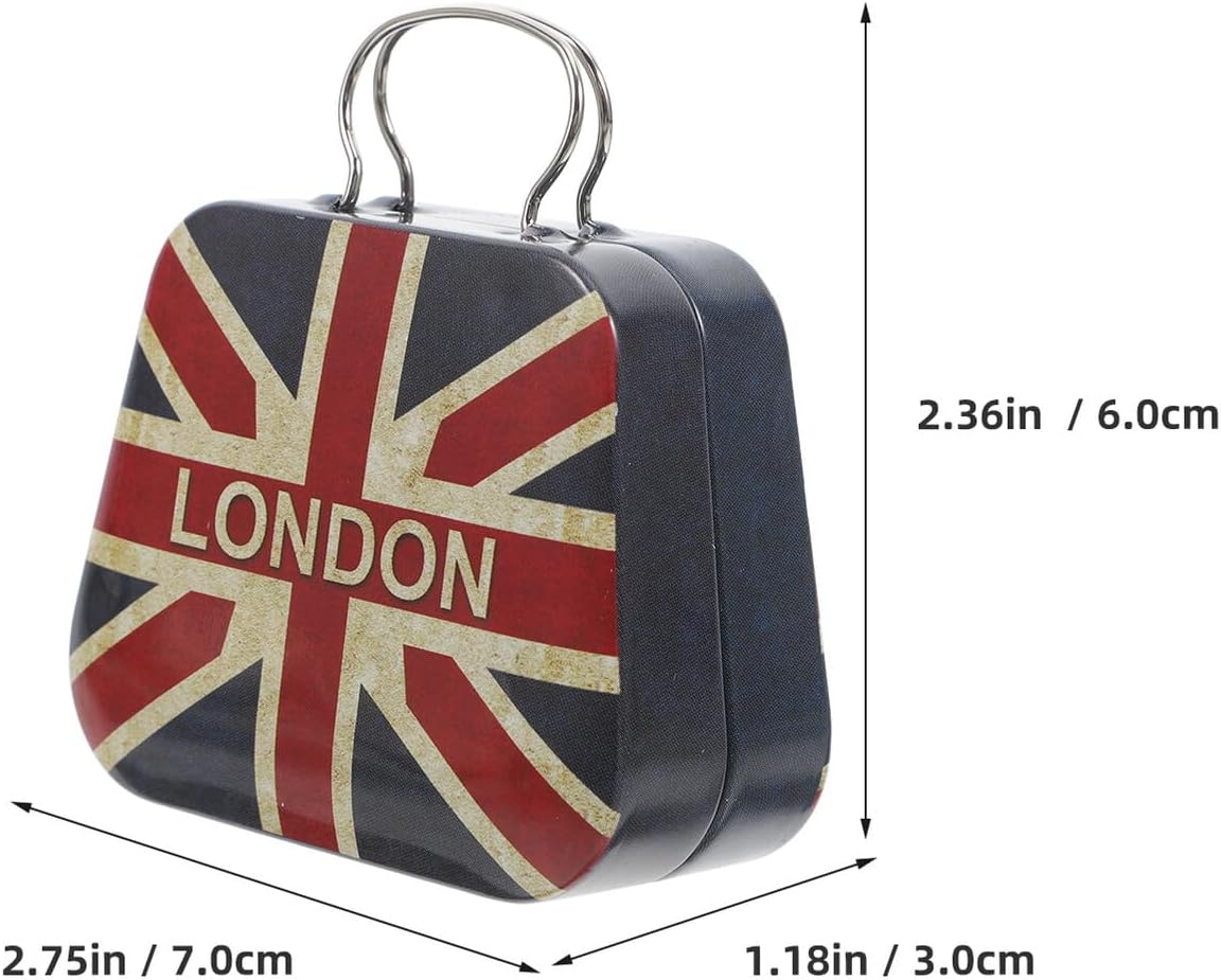 Milisten Mini Suitcase Party Favor Box with Handle Tinplate Candy Storage Box Vintage Desktop Organizer for Wedding and Birthday Packaging image 2