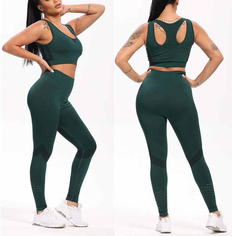 JGS1996 Women's Scrunch Booty Lifting Workout Leggings Seamless High Waisted Butt Yoga Pants Slimming Tights Green