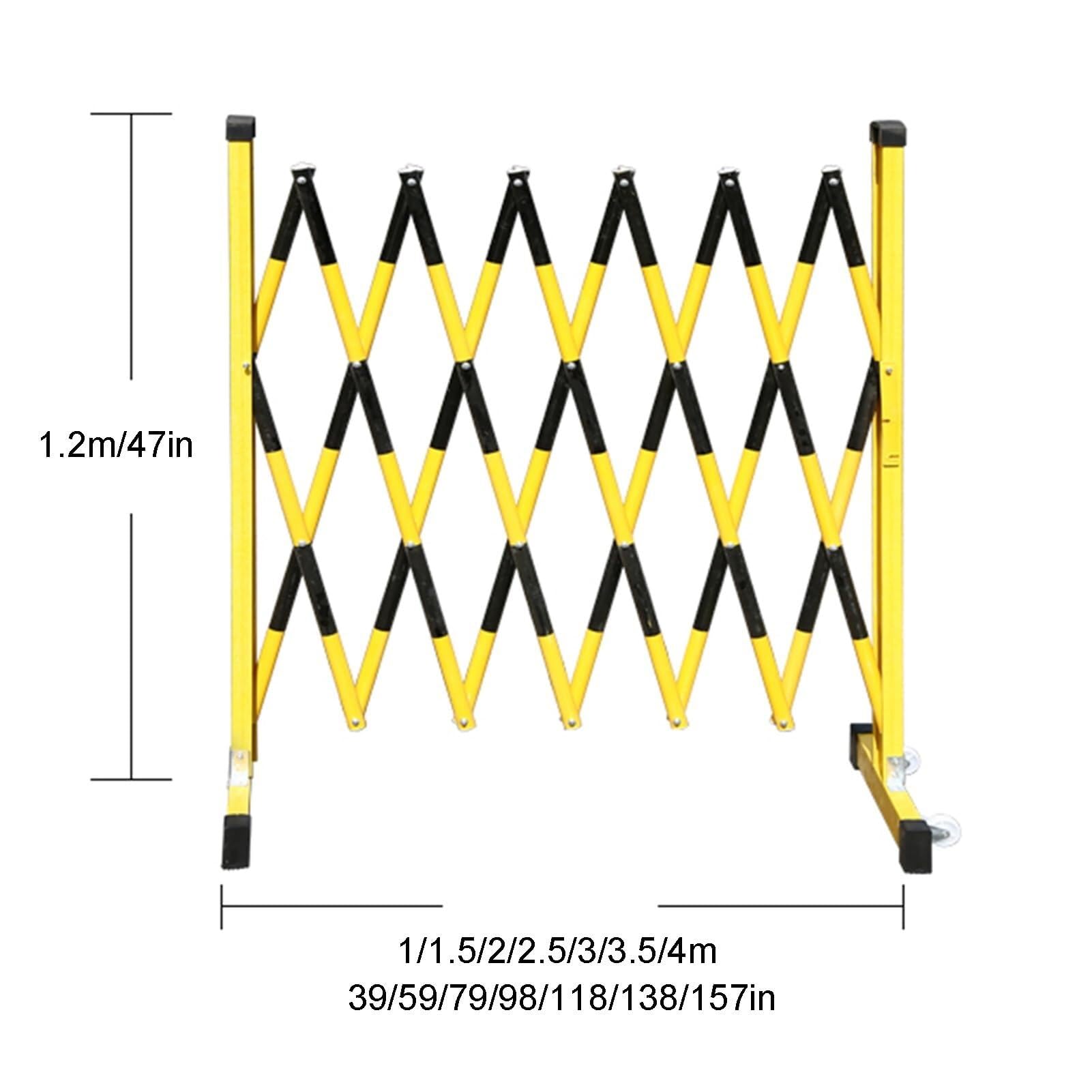 Tragbare, ausziehbare Verkehrsbarriere • 119,4 x 398,8 cm, einziehbare Sicherheitsabsperrung für Veranstaltungen im Freien, Baustellen und öffentliche Bereiche • Strapazi