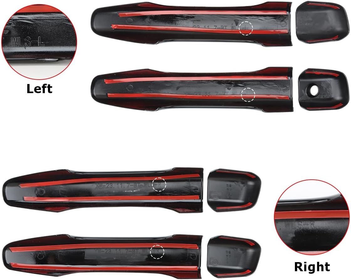 Car Door Handle Cover Compatible for 2018 2019 2020 2021 2022 Honda Accord Accessories Door Handle Protector Glossy Black (Without Keyless Entry Holes)