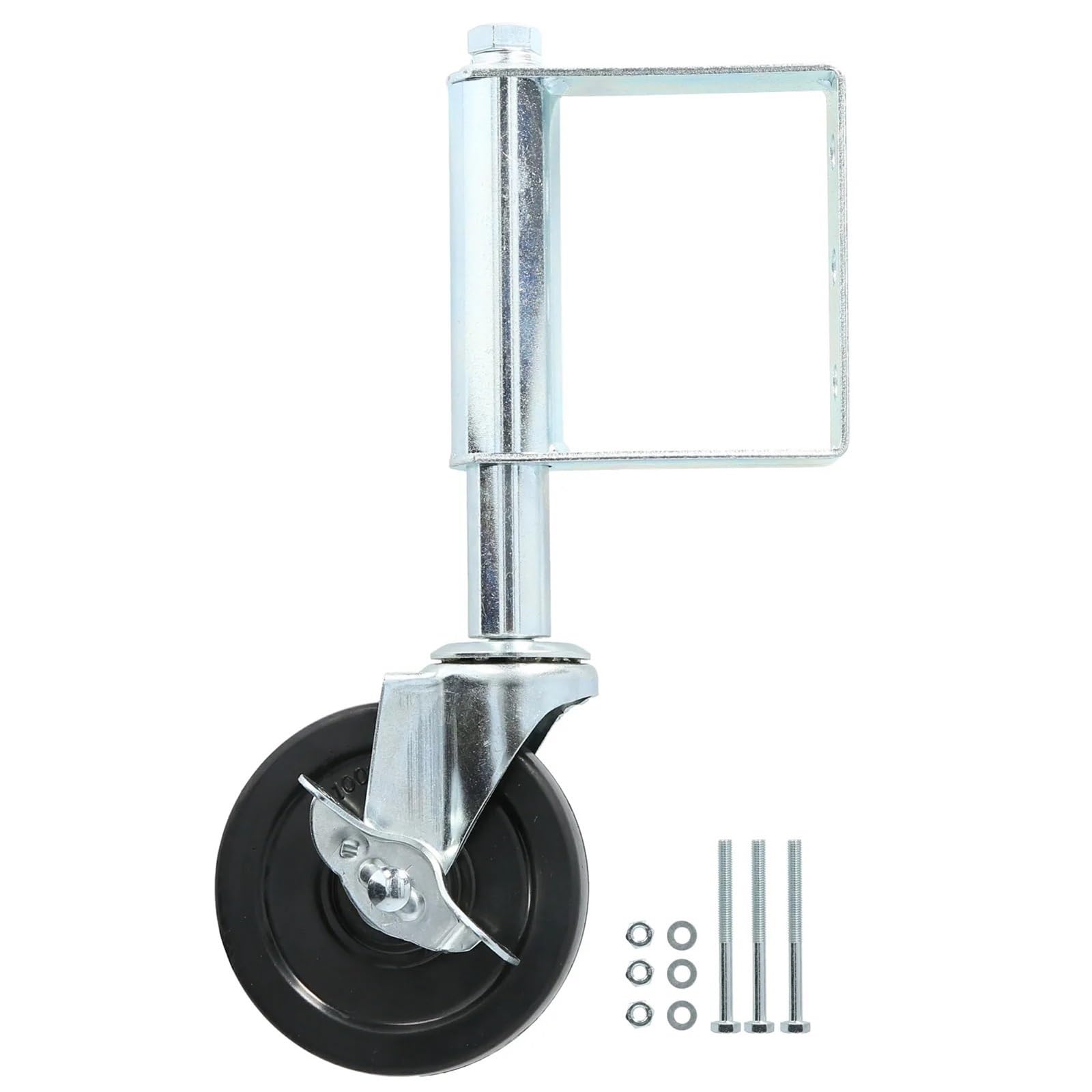 Mdsrfgn 4In 75Kg Load Gate Wheel 4In 5In Heavy Duty Gate Wheel Spring Loaded Caster Aluminum Multi-Function Damping Automatic Adjustable Height Furniture(4In 75Kg Load)