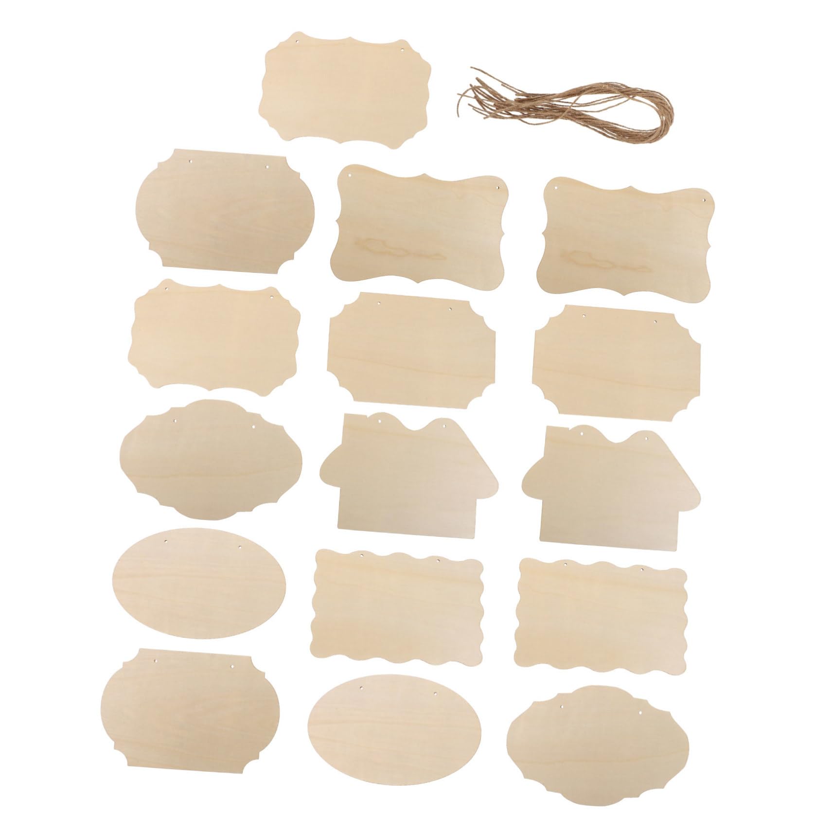Panneaux accrochables en bois blanc lot de 16 plaques murales décoratives avec corde de suspension