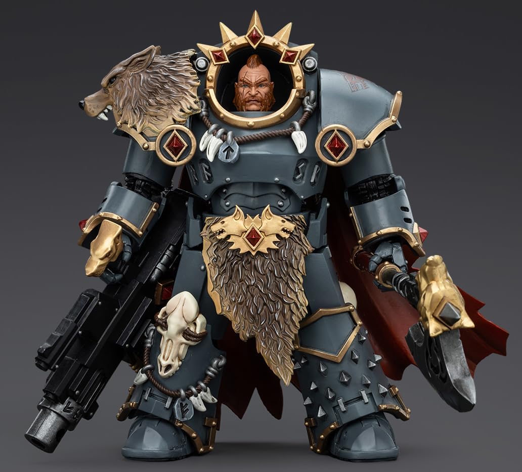 JOYTOY1/18 Warhammer 40,000 Action Figure Space Wolves Hvarl Red-Blade Collection Model Birthday Gift