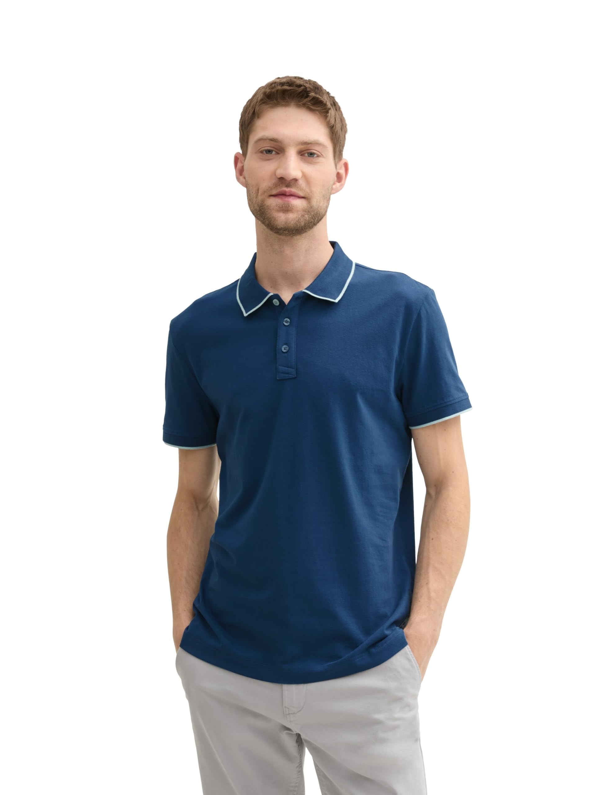 TOM TAILOR Men's Basic Polo Shirt with Short Sleeves