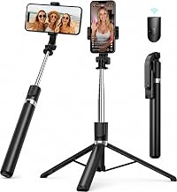 DUCLUS 170cm Cell Phone Tripod and Selfie Stick, Expanding Smartphone Holder with Bluetooth Remote Control, 360° Rotating Mobile Phone Holder for Recording
