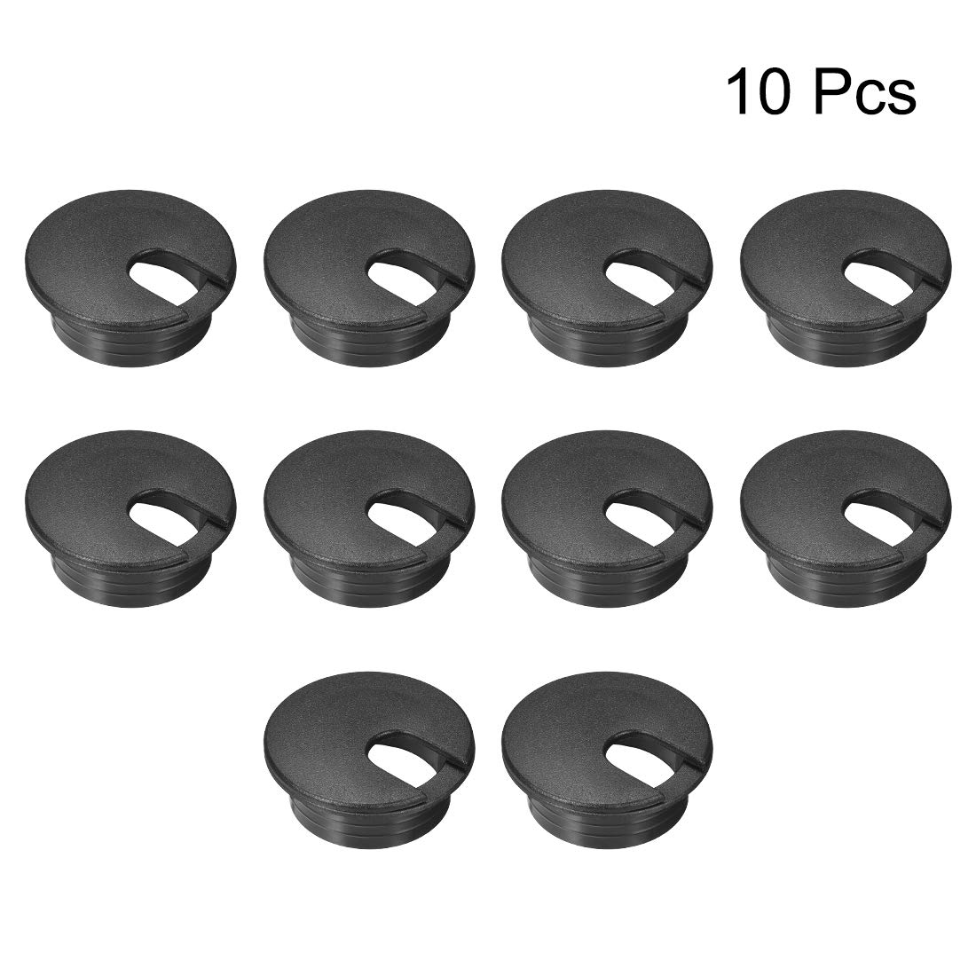 Uxcell 10-Pack Plastic Cable Hole Covers - 1-3/8 Inch Desk Grommets For Wire Management
