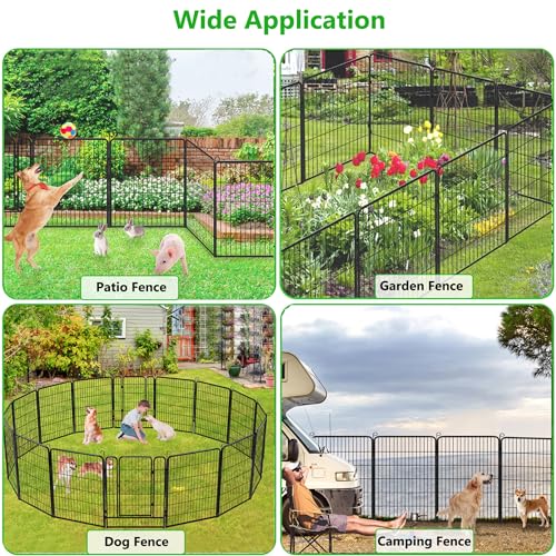 Jhsomdr Garden Fence with Gate Temporary Dog Fencing for Yard, 23ft (L)×40in (H) 10 Panels Metal No Dig Fence Panels Garden Edging Border for Outdoor, Patio by Jhsomdr - Image 5