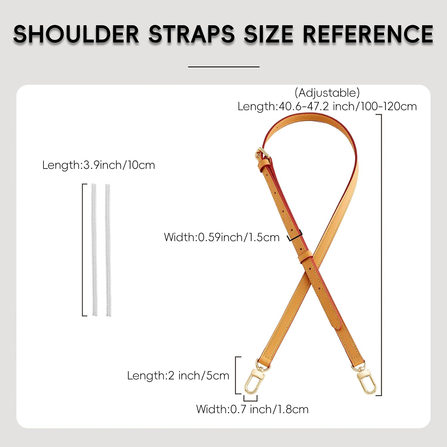 Adjustable Vachetta Leather Replacement Shoulder Strap, Beeswax