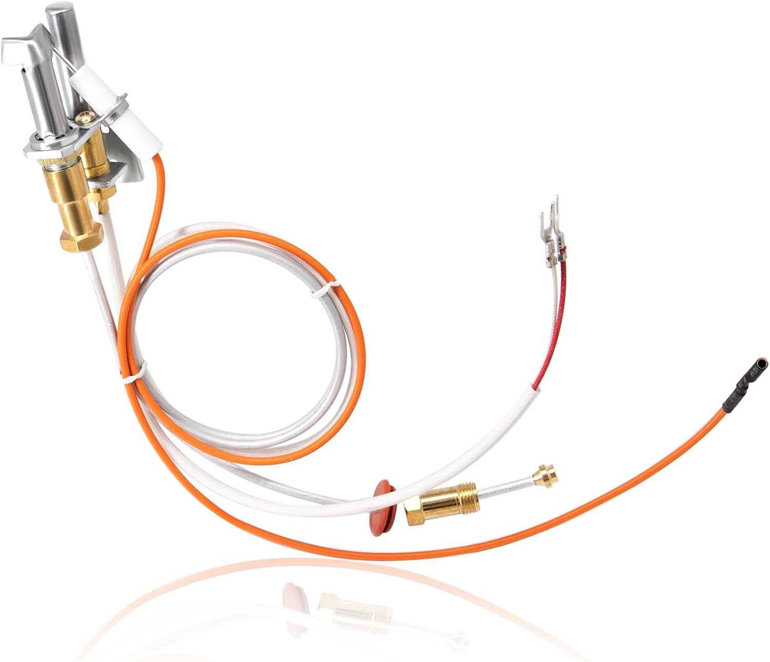 Hiorucet Natural Gas 446-510A Pilot Assembly for Heat N Glo, Heatnglo, Royal Gas Fireplaces, SRV446-510A NG Heat-N-Glo Pilot Assembly Replacement Parts with Thermopile, Thermocouple and Pilot Tubing.