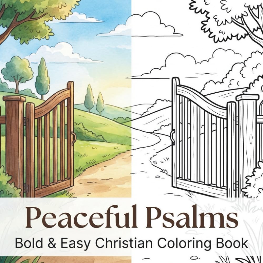 Peaceful Psalms Bold & Easy Christian Coloring Book: A Faith-Filled Devotional Adult Coloring Book for Stress Relief, Prayer, and Rest in God