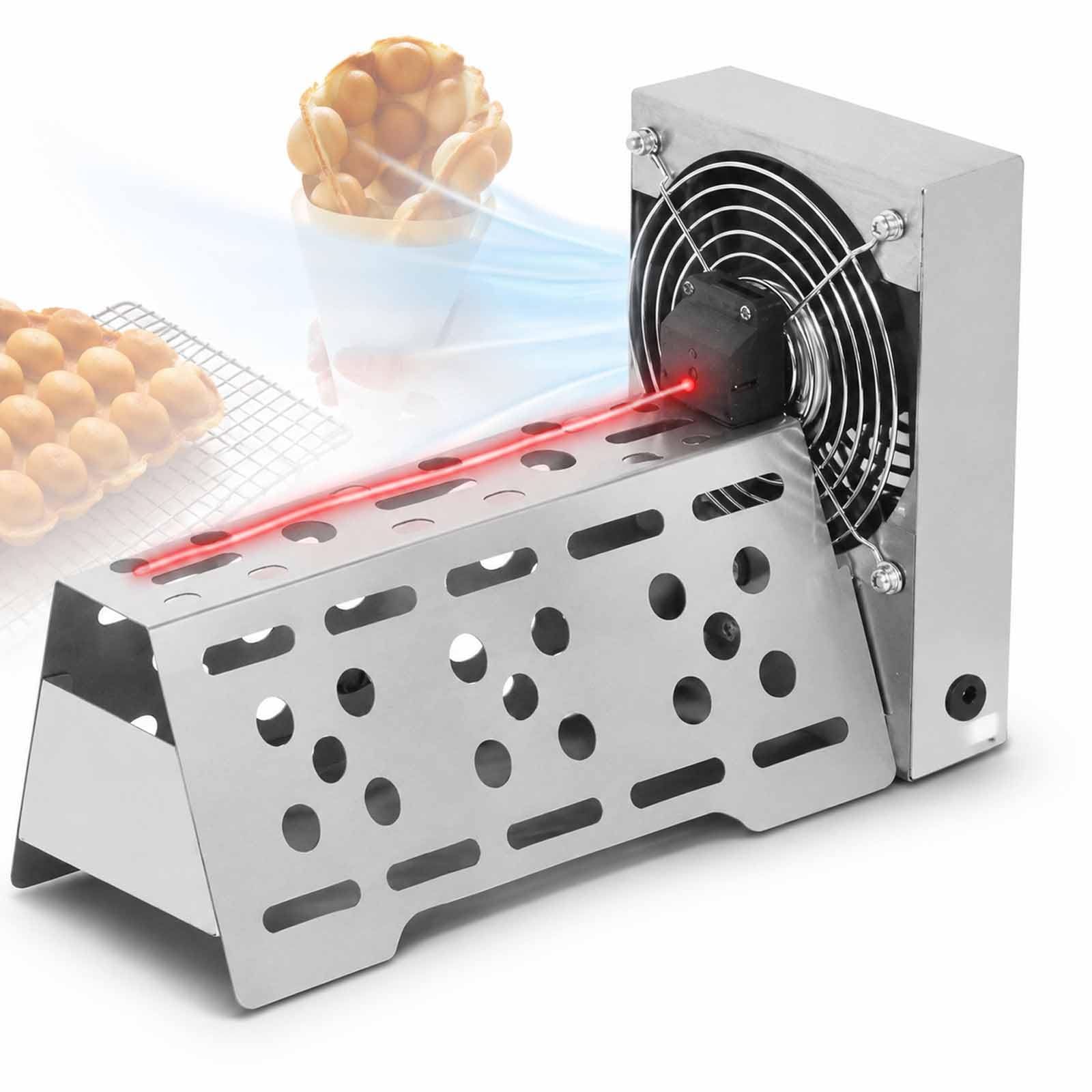 GCYXUC Automatic Egg Waffle Blower, Electric Egg Waffle Cooling Fan, Auto Sensor 30w Cooling Fan, Stainless Steel Countertop Cooler For Fresh Waffles, Snack Bars And Food Courts
