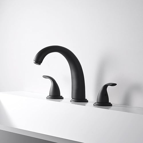 Vista 11 de sumerain Grifo de bañera romana de dos manijas níquel cepillado con válvula, alto flujo