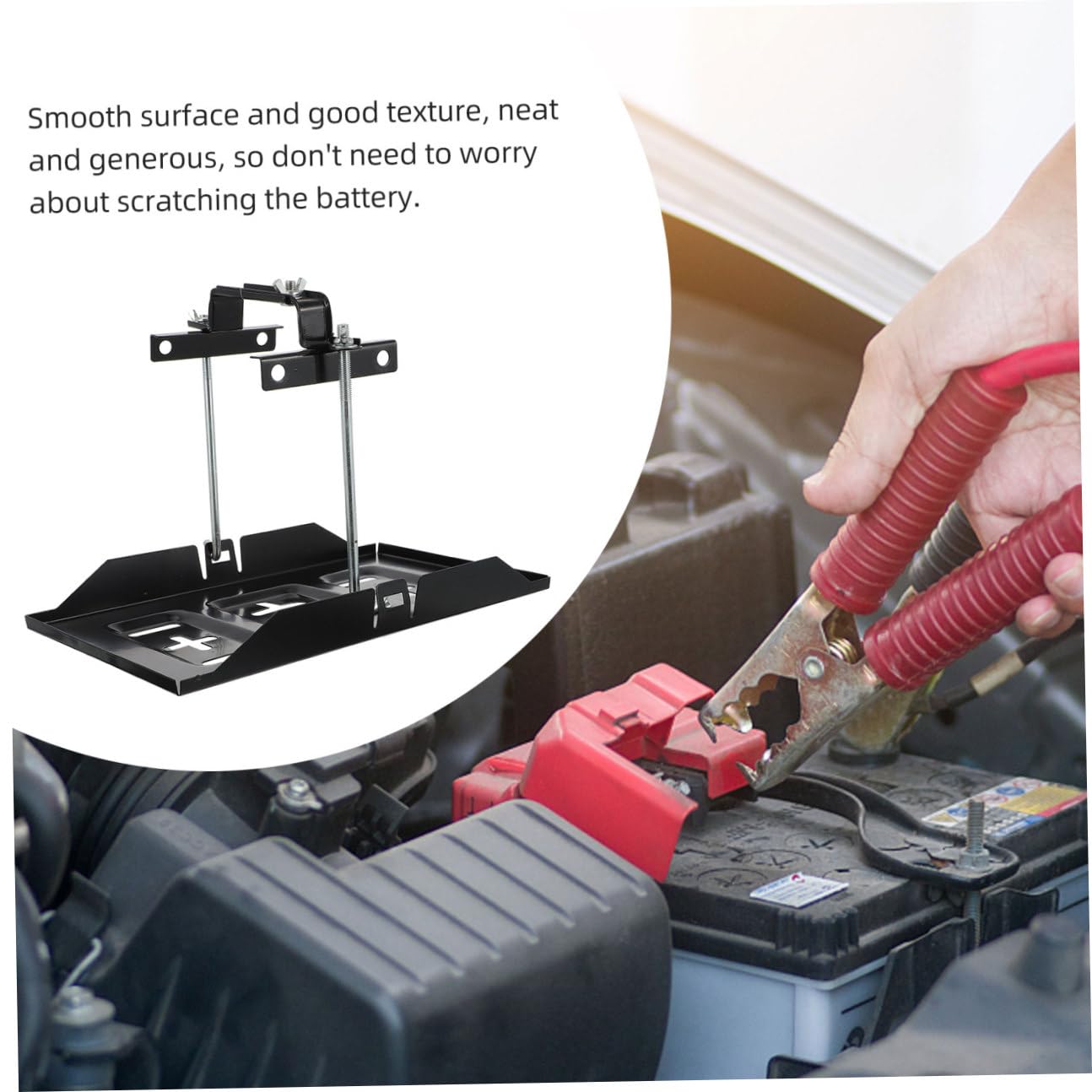 Support de Batterie Automobile Kit de Support Rangement pour Batterie de Voiture Fixation Voiture de Fixation