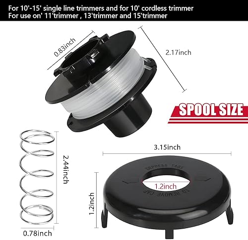 Miniatura 3 de MADAT 88175 Línea de carrete de recortadora de 30 pies 0.065 pulgadas para Toro 51256 51301 51302 51303 51304 51305 51307 51308 51309 51324 51326