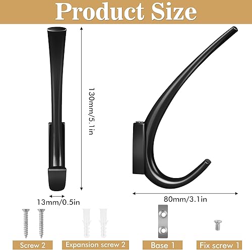 Miniatura 8 de XSJHJDR Paquete de 5 ganchos de pared para abrigos, ganchos para ropa, ganchos resistentes para colgar abrigos, sombreros, llaves, mochilas,